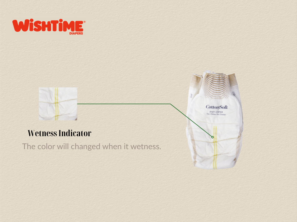 Wetness Indicator in disposable diapers that can tell you need to have a diaper change
